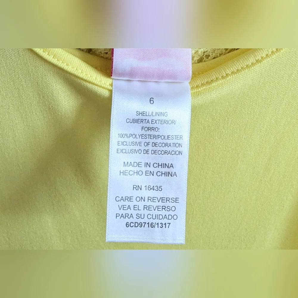 Nannette Girl Size 6 Yellow Blue & White Dress Spring Summer Kids NWOT - Picture 4 of 6